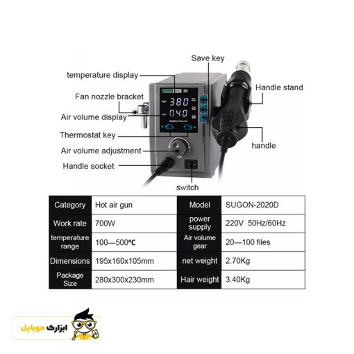 مشخصات هیتر سوگون SUGON 2020‌D
