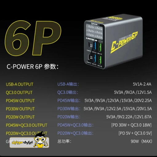 مولتی شارژر و هاب یو اس بی مکانیک MECHANIC C-POWER 6P