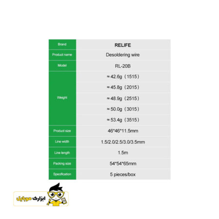 سیم قلع کش RELIFE RL-20B 3015